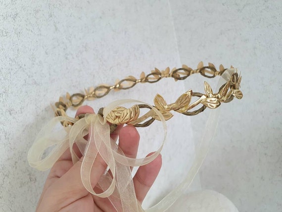 ALLY-MAGIC Goldblatt Stirnband – Römisches Blatt-Diadem Für Hochzeit, Party Und Cosplay