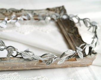 Silver leaf crown, silver laurel, Greece headband, simple bridal crown, greek goddess crown, Adults HALO crown, floral crown, Silver Circlet