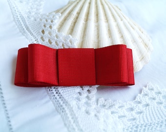 Red bow tie brooch, Bow hair clip, costume bow tie, red bow brooch, Red bowtie women, Valentine red, cosplay, female bowtie, Mary Poppins