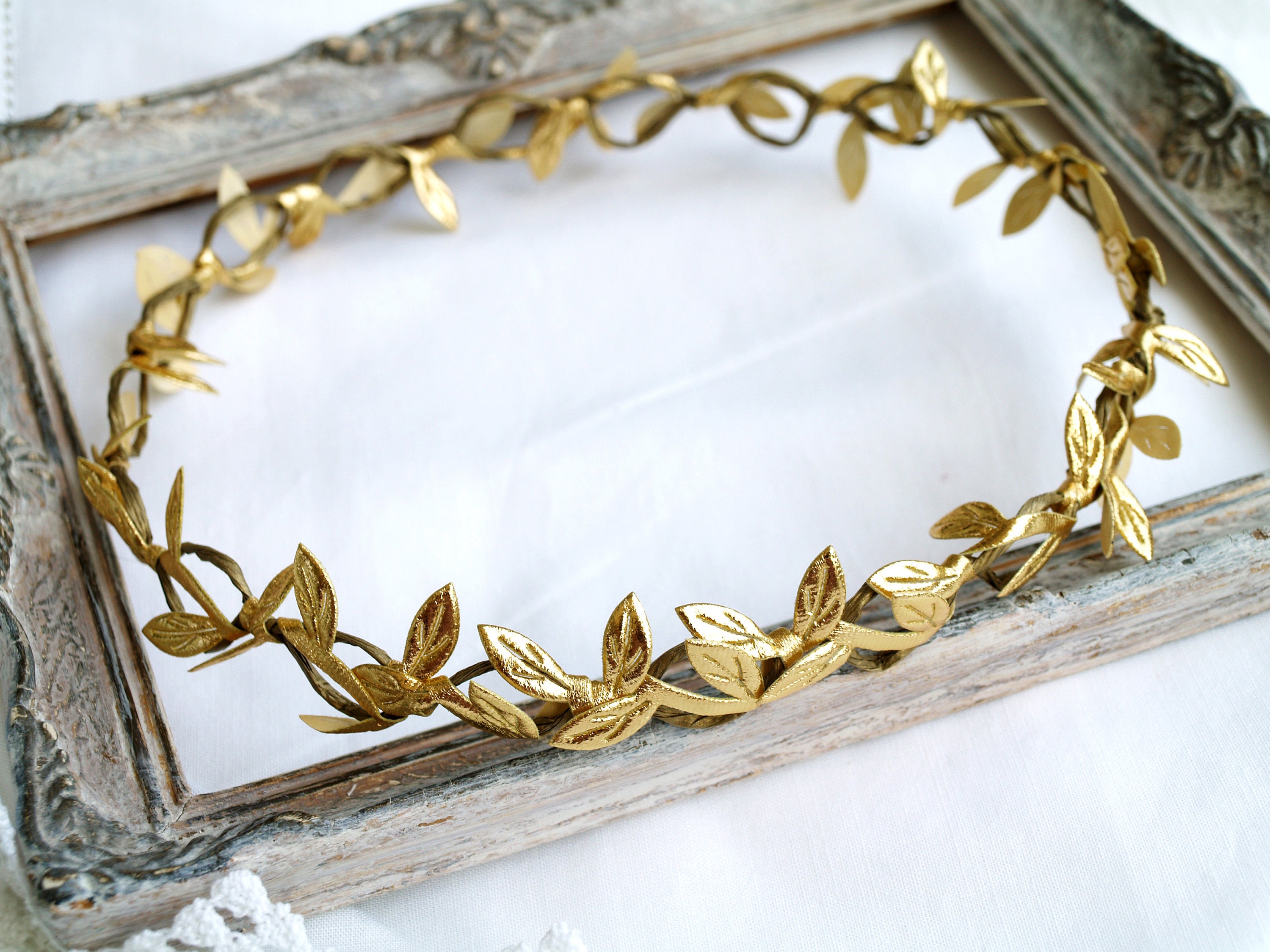 ALLY-MAGIC Goldblatt Stirnband – Römisches Blatt-Diadem Für Hochzeit, Party Und Cosplay