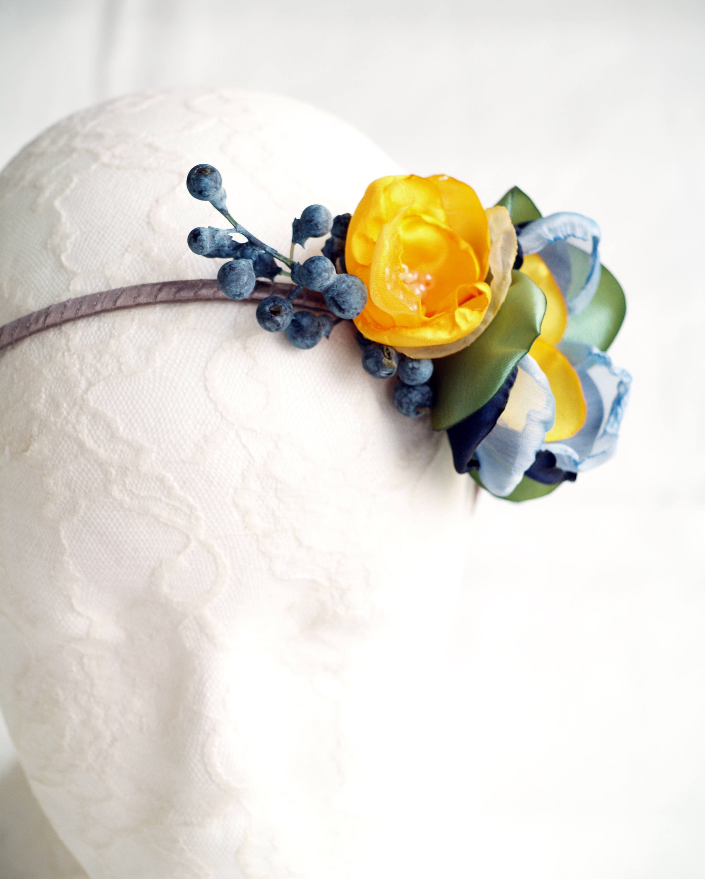 Blueberry Floral Headband Blueberry Bay - Headwrap - Marine Life – Addy main image 2