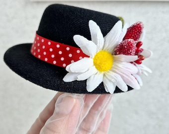Mini Top Hat With Flowers and Fruits, Mary Poppins Head