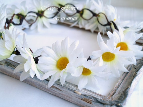 Flower Crown Halo Crown Daisy Chain Crown Daisy Headband Etsy