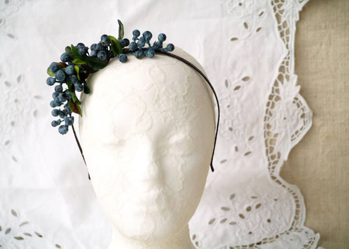 Blueberry headband Fruit head piece Photo props Gift for Etsy