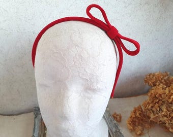 Red Velvet Bow Headband: Classic Hair Accessory, Women's Headpiece, Vintage Velvet Hair Bow
