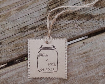 Mason Jar Favor Tag, Personalized Favor Tag, Mini Favor tags,  Wedding Favor Tags, Kraft Favor Tag, Favor Tags