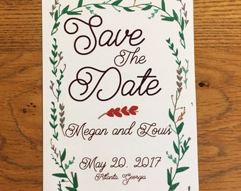 Floral Save the Date, Save the Date Card, Greenery Save the Date, Skurriles Save the Date, Chic Save the Date, Modern Save the Date