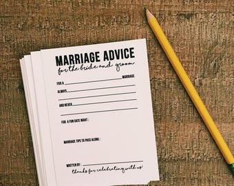 Marriage Advice Cards, Rustic Wedding cards, Reception Wedding Cards, Advice Cards, Modern Wedding, Simple Wedding