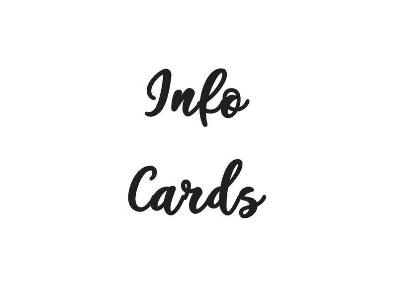 Info cards boho modern minimalist for wedding invitations image 1