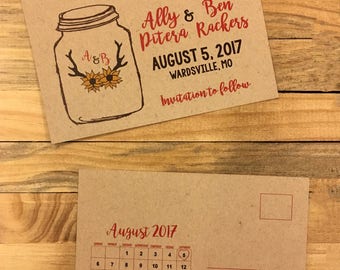 Calendar Save the Dates, Postcard Save the Date, Rustic Save the Date, Sunflower Save the Dates, Antler Save the Dates