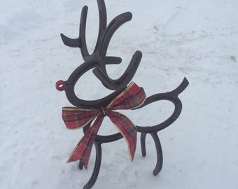 Horseshoe Reindeer Christmas Horse Shoe Reindeer made out of genuine Horse Shoes