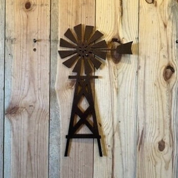 metal windmill wall hanging windmill ranch decor farmhouse powder coated windmill
