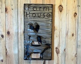 Farm house sign metal sign flawless clearcoat finish can be hung anywhere