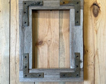 Barnwood picture frame holds 12 x 8 picture authentic barn wood and rustic brackets