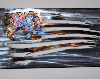 American Flag Metal sign distressed US flag, United States Flag, Patriotic symbol, Flag home decor, Flag metal wall art