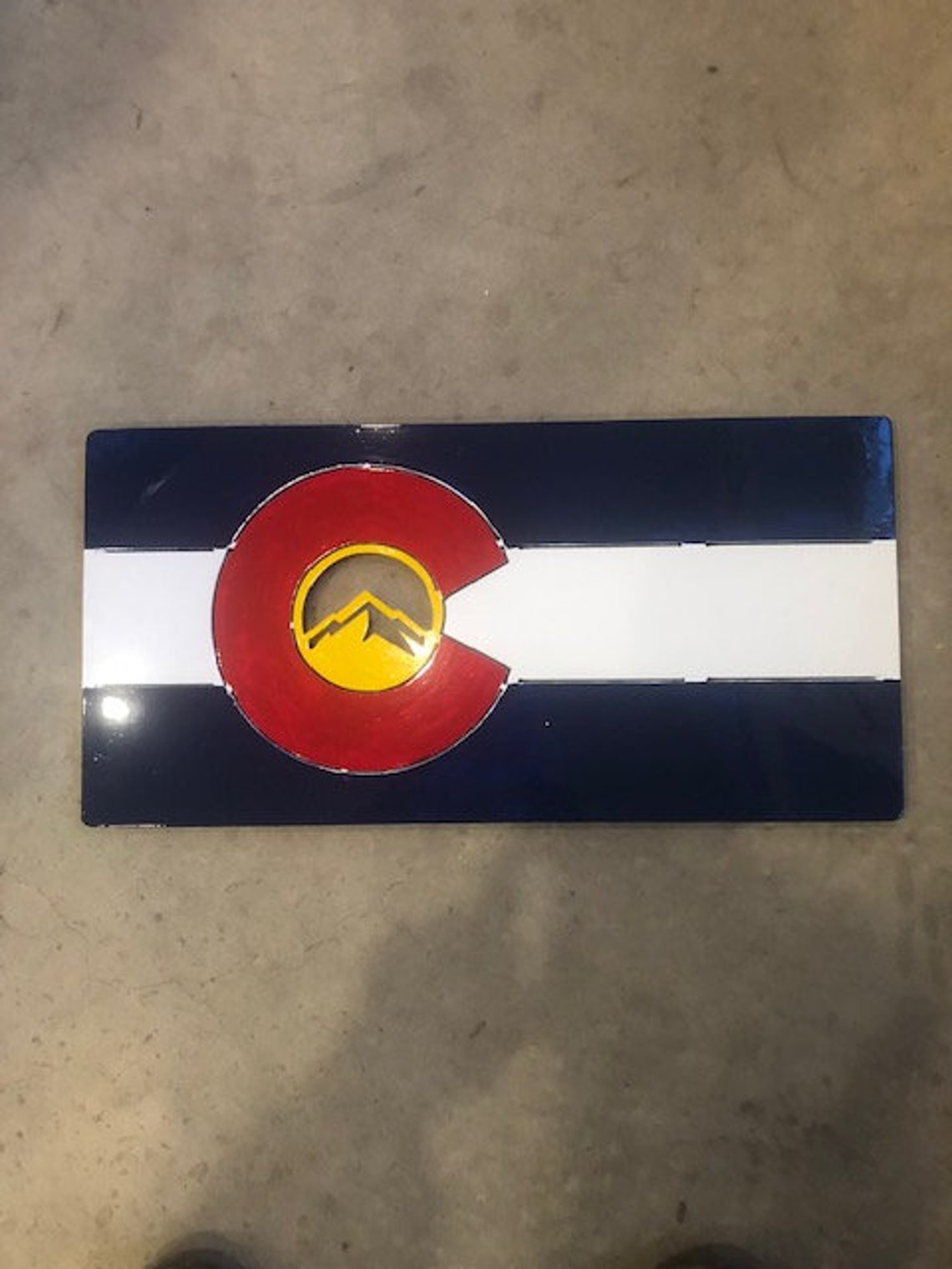 Steel Colorado Flag Metal Art Colorado Metal Colorado Flag Etsy