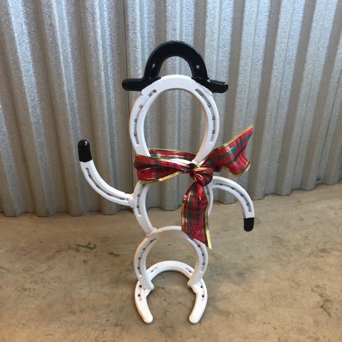 Snowman Horseshoe Made From Authentic Horseshoes Western Etsy