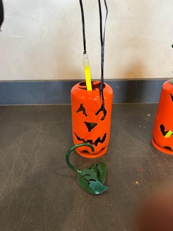 Pumpkin Upcycled Propane Tank Metal Pumpkin Yard Art Jack-o