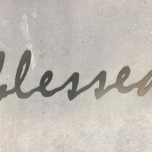 Blessed Metal Art Large Lettering Sign with Powdercoat Finish