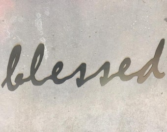 Blessed Metal Art Large Lettering Sign with Powdercoat Finish