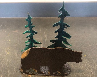 Bear Napkin holder or letter holder, strong metal high quality powder coat finish and recycled parts