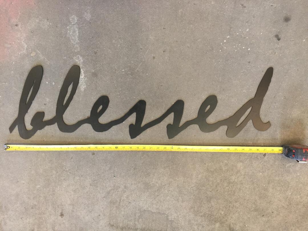 Blessed Metal Art Large Lettering Sign With Powdercoat Finish - Etsy