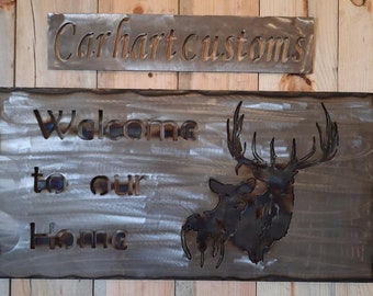 Elk Family Welcome Sign