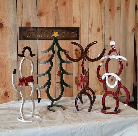 Horseshoe Reindeer Christmas Horse Shoe Reindeer Made Out of Genuine Horse  Shoes 