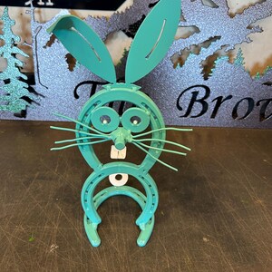 Bunny Made From Authentic Horseshoes Easter Bunny Metal Rabbit