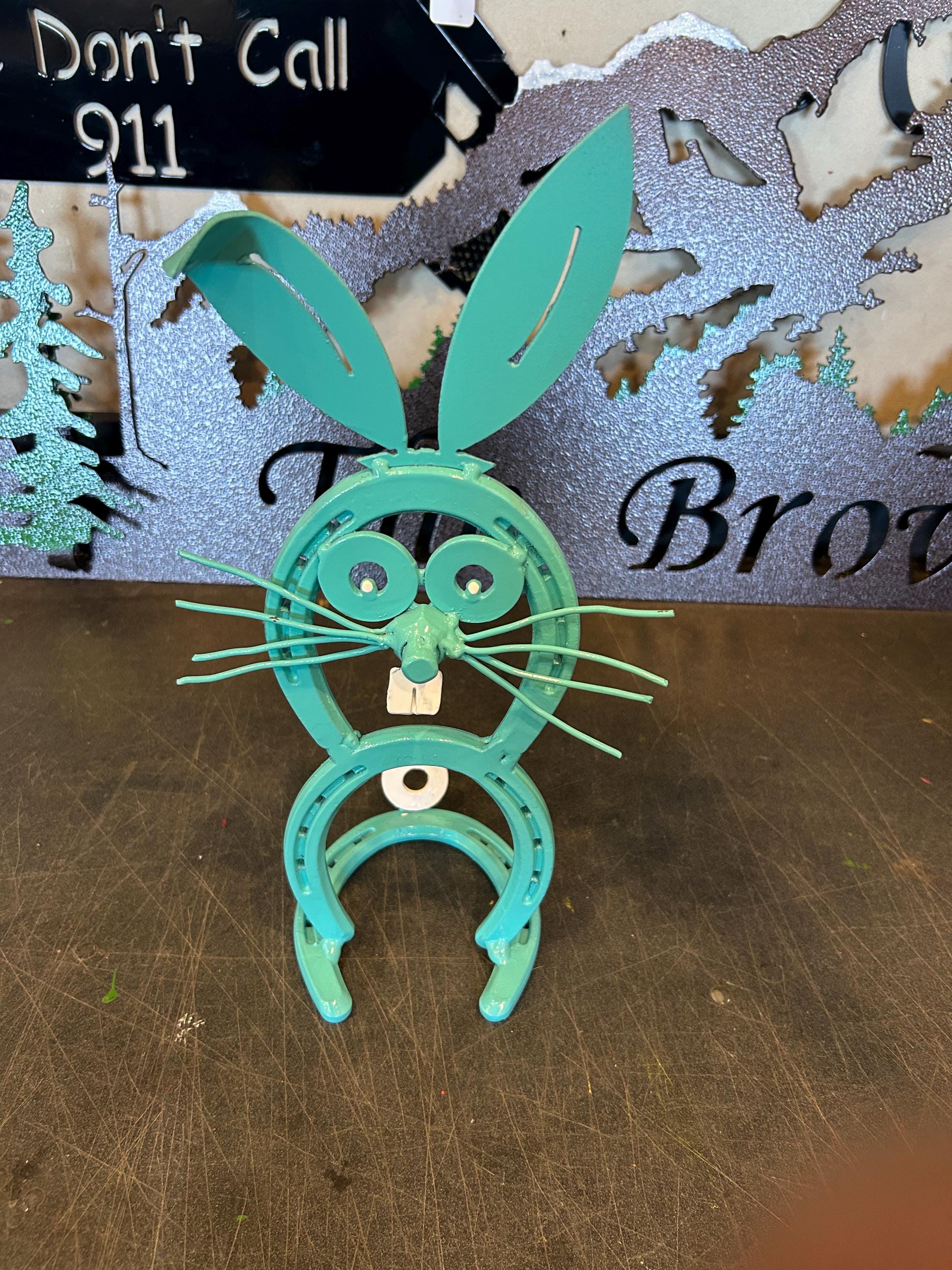 Bunny Made From Authentic Horseshoes Easter Bunny Metal Rabbit