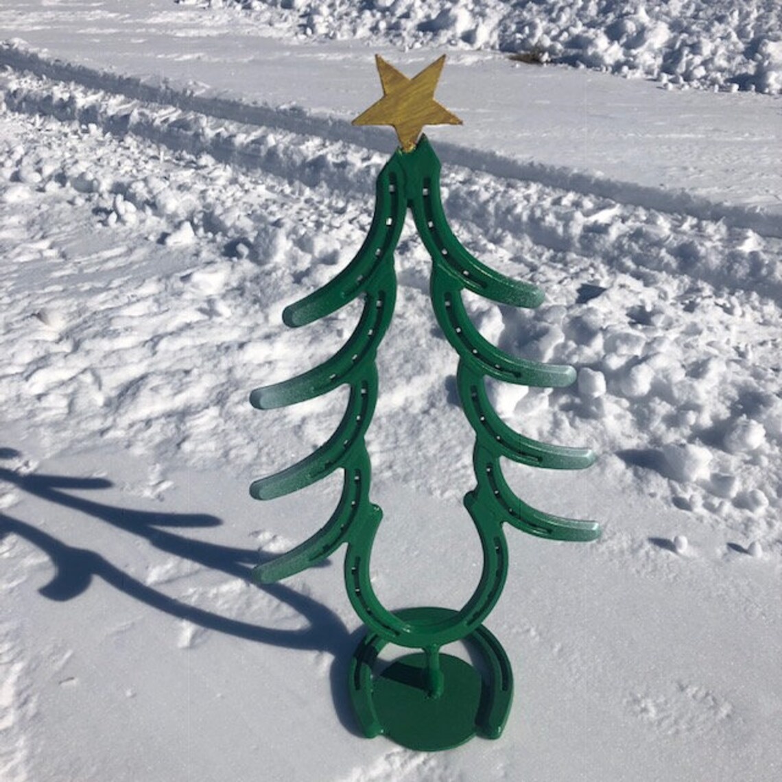 Horseshoe Christmas Tree Made From Authentic Horseshoes Cowboy Etsy