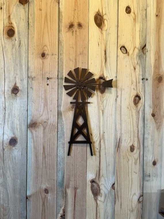 metal windmill wall hanging windmill ranch decor farmhouse powder coated windmill