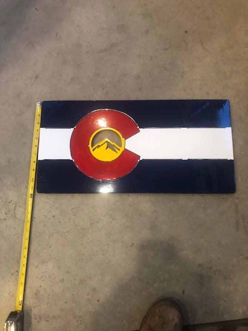 Steel Colorado Flag Metal Art Colorado Metal Colorado Flag Etsy