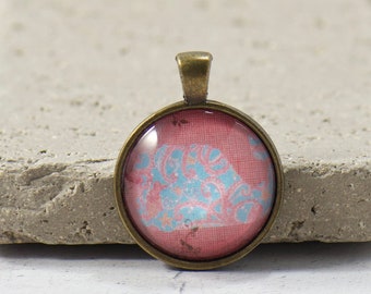 PENDANT ONLY, Pink Whale Pendant, Unique Rose and Blue Whale Design, Art Deco Style Pendant, Gifts Under 5, Pendant Gifts for Her