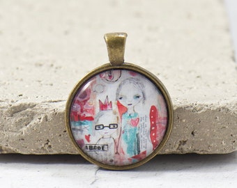 PENDANT ONLY, Little Sisters Pendant, Friends Forever Pendant. Soul Sister, Girlfriend Big Sister Gifts for Her, Pendant Gifts Under 5