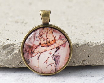 PENDANT ONLY, Lady Silhouette Pendant, Beautiful Lady Vintage Style Pendant, Girlfriend Pendant, Jewelry Gift Under 5, Retro Style Pendant