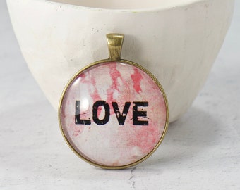 Pendant ONLY, Inspirational Love Word Pendant, Positive Vibes, Word Quote Art Pendant, Strong Women, Girl Power, Unique Handmade Jewelry