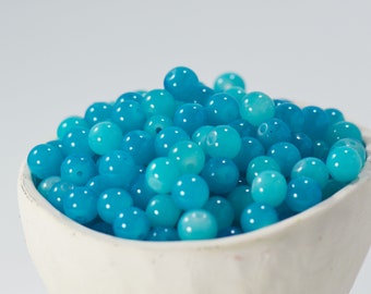 Blue 8mm Smooth Round Beads for cute bracelets stacks and other jewelry making supplies of necklaces, bracelets and other fun craft projects