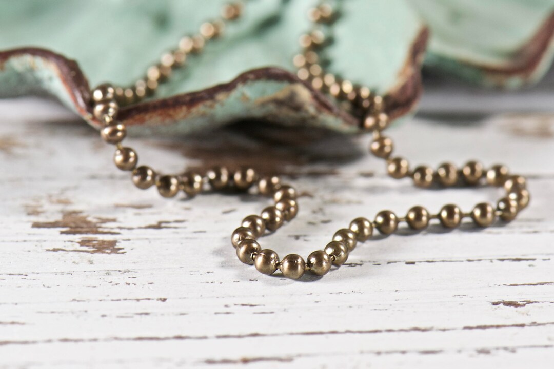 24 Inch Antique Brass Ball Chain, Layering Necklace, A La Carte