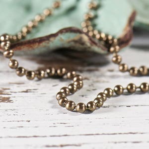 24 inch Antique Brass Ball Chain, Layering Necklace, A La Carte, Upgrades, Extras, Chain Only, Gifts for Her, Add a Chain, Finished Chain