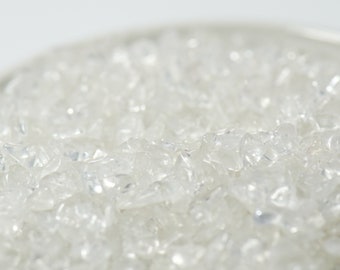 Clear Crystal Natural Quartz Chips, Small Raw Gemstone Nuggets for jewelry and art projects, white mini beads undrilled, no stringing holes