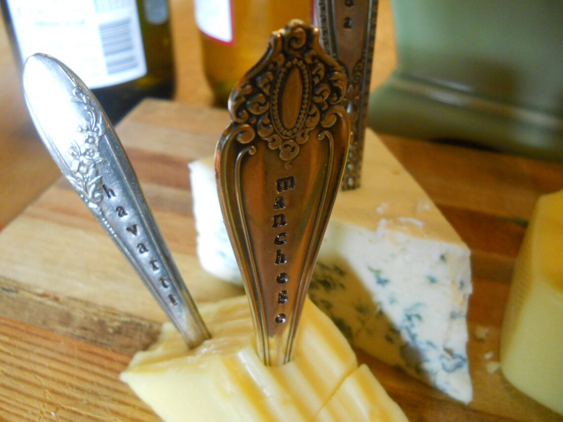 Cheese Markers Tags Set from Vintage Silverware Handles Etsy