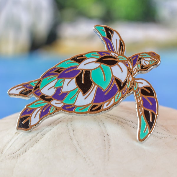 TURTLE of LEAVES Hat Pin!!! A Sea Turtle Collectible!! Open Edition!