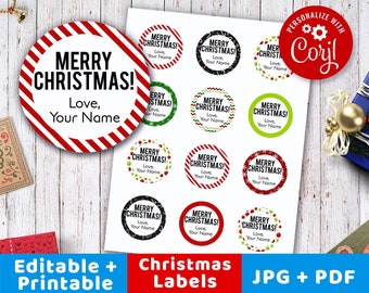 christmas labels etsy