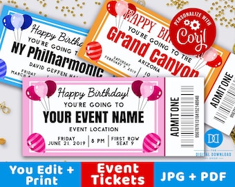 Fake concert ticket | Etsy