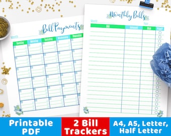 monthly budget tracker printable watercolor budget planner etsy