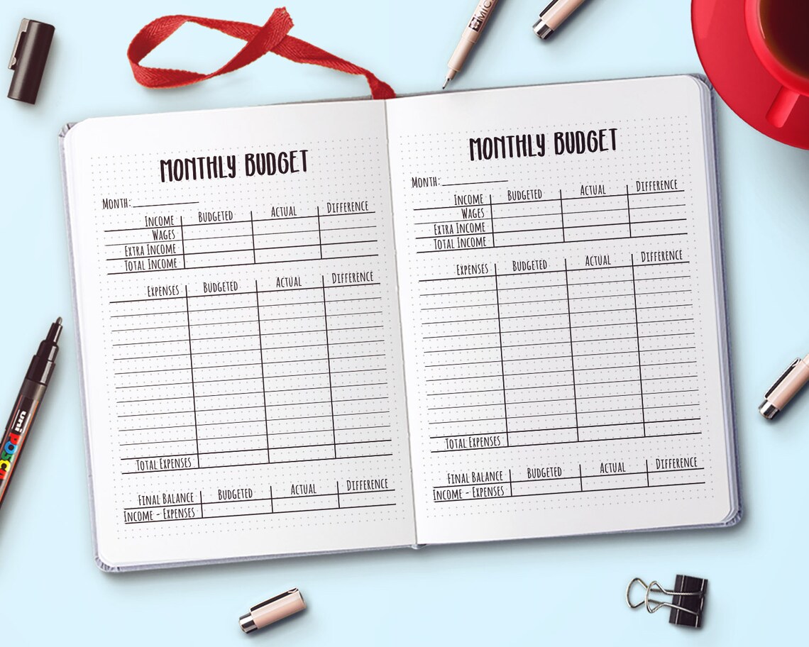 Monthly Budget Printable Bullet Journal Budget Printable | Etsy