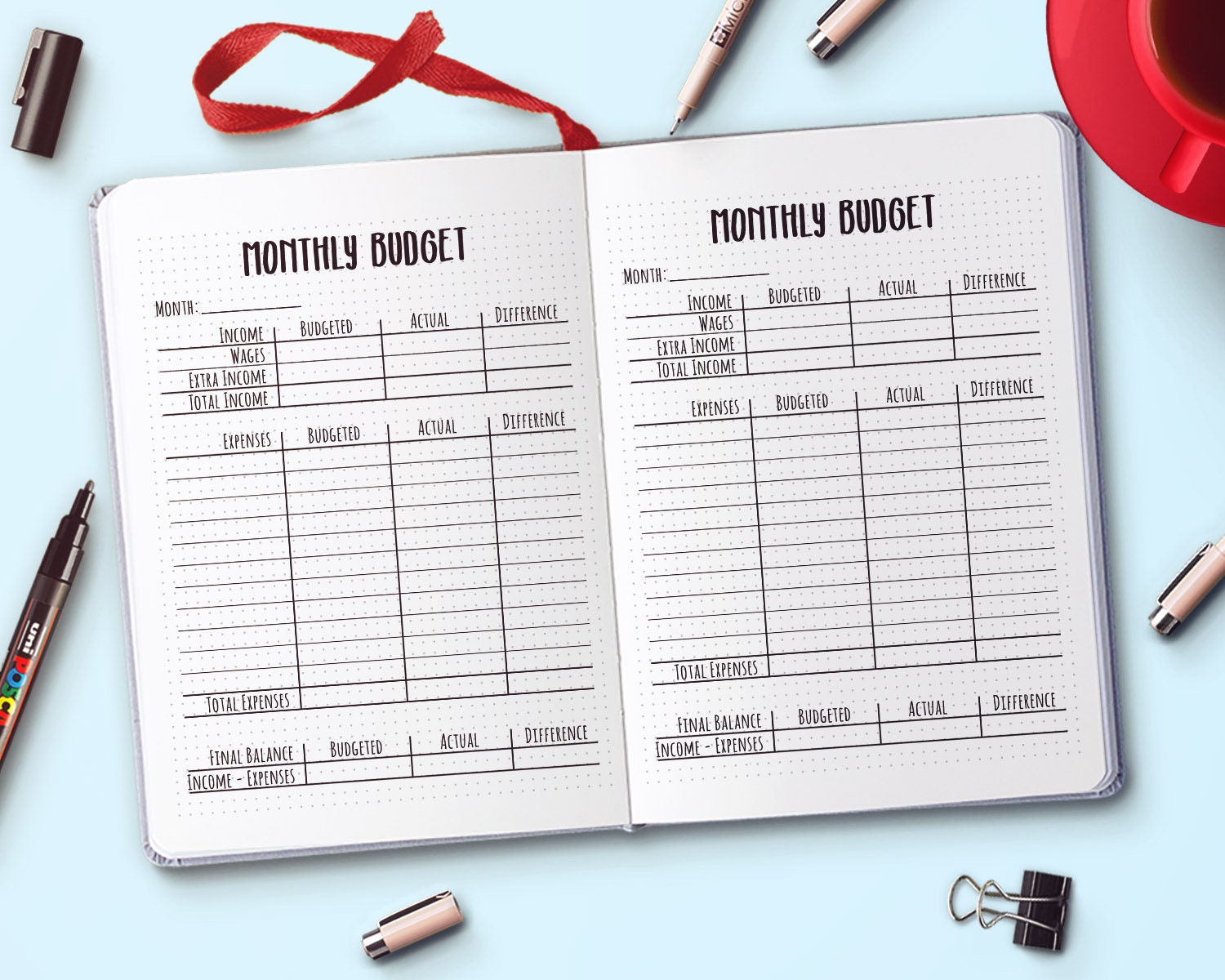 Monthly Budget Printable Bullet Journal Budget Printable Etsy