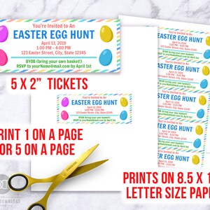 Easter Egg Hunt Ticket Printable, Easter Egg Hunt Invitation, Easter ...