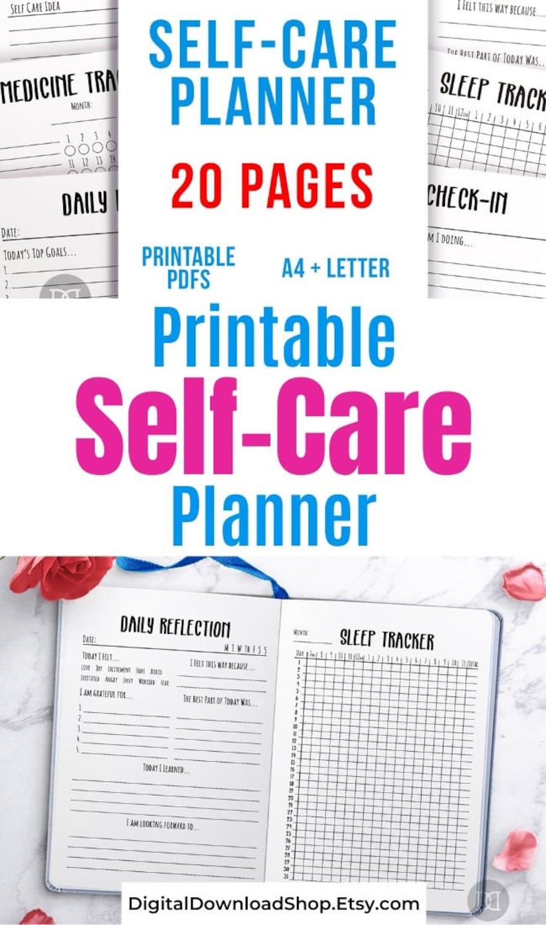 Self Care Planner Printables Bundle Mental Health Planner Etsy